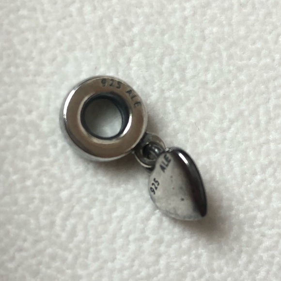 Retired Pandora Dangling Heart Bracelet Charm - Picture 4 of 5